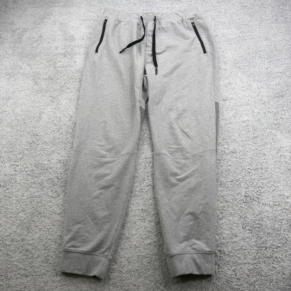 Lululemon Jogger Pants Mens Large Gray French Terry Cuffed Drawstring Sweatpants